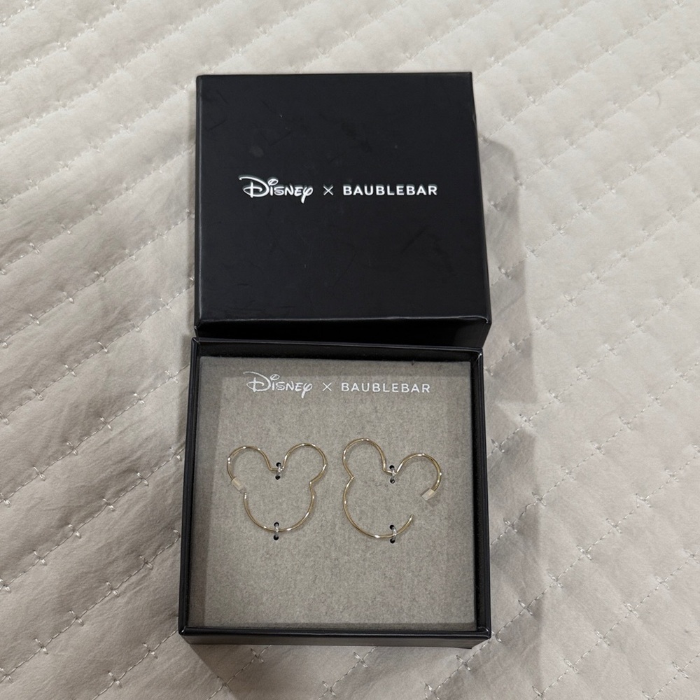Disney x BaubleBar Gold Mickey Earrings